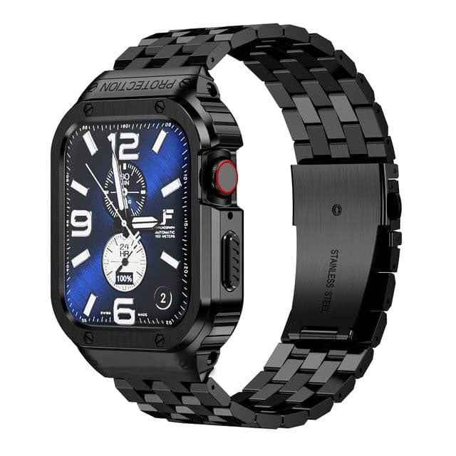 Stainless Steel Bracelet Watch Strap With Shockproof Case Black / 44mm (Series 4, 5, 6 & SE)