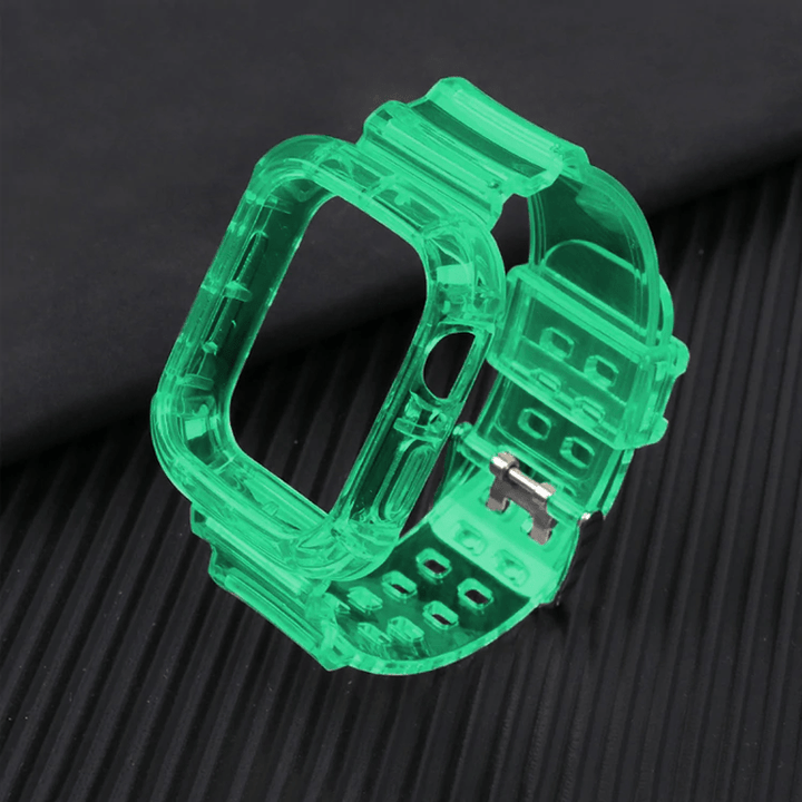 Transparent Sports Watch Band With Built In Case Green / 38mm, 40mm