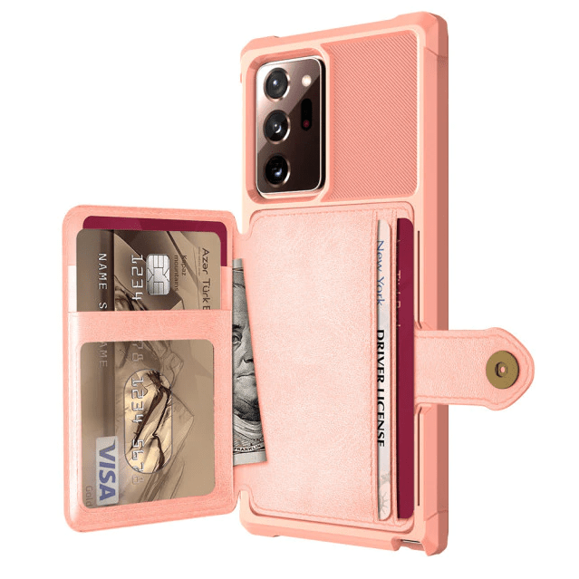 Magnetic Leather Wallet Case For Samsung Galaxy Note Galaxy Note 10 / Rose Gold