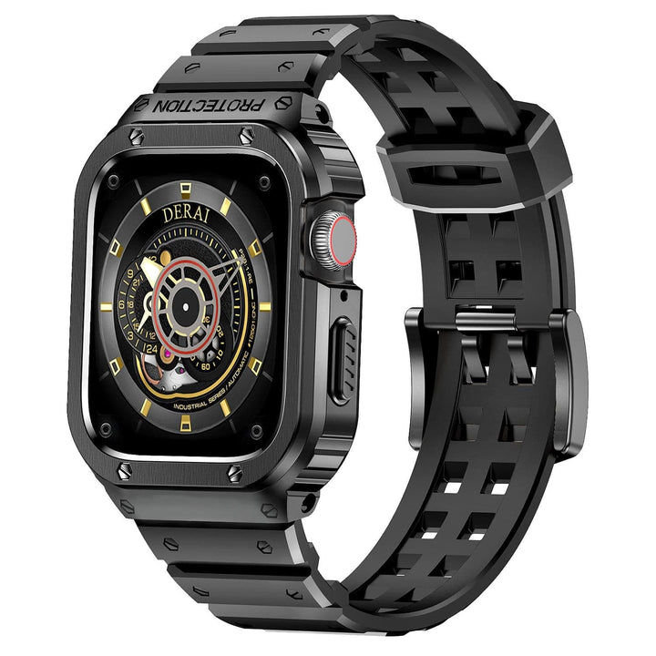 Sports Watch Strap With Shockproof Case Black / 44mm (Series 4-6 & SE)