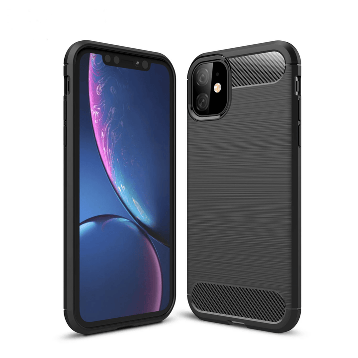 Slim Brushed Carbon Fiber Phone Case iPhone 11 / Black