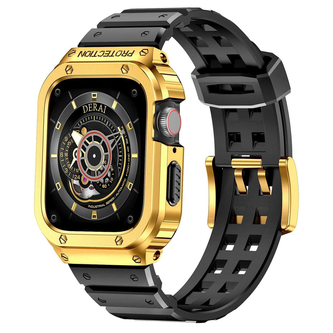 Sports Watch Strap With Shockproof Case Gold / 44mm (Series 4-6 & SE)