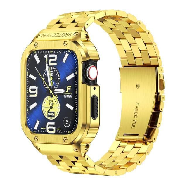 Stainless Steel Bracelet Watch Strap With Shockproof Case Gold / 44mm (Series 4, 5, 6 & SE)