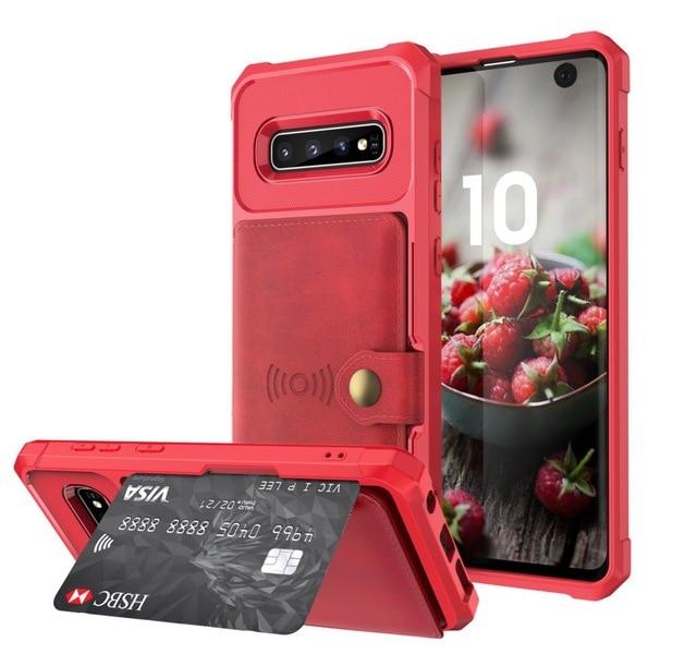 Magnetic Leather Wallet Case For Samsung Galaxy Note Galaxy Note 9 / Red