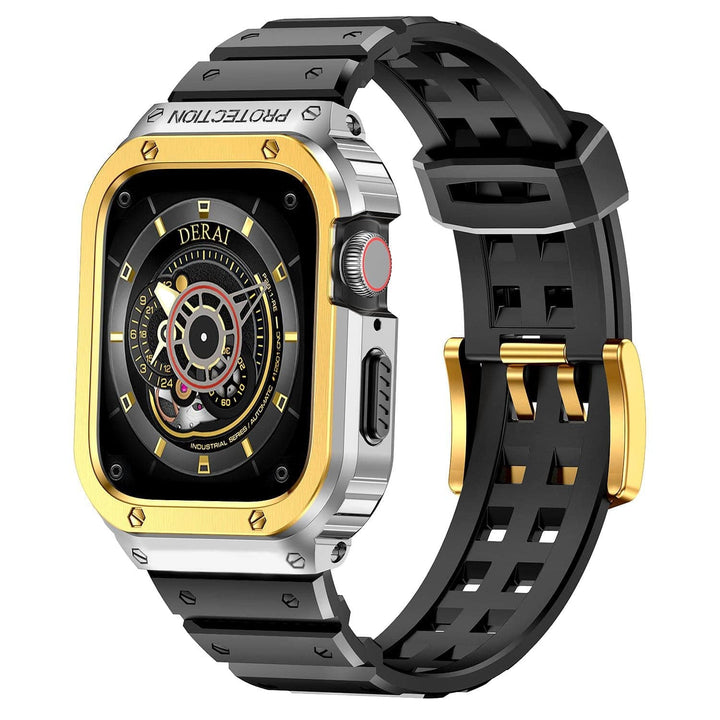 Sports Watch Strap With Shockproof Case Silver Gold / 44mm (Series 4-6 & SE)