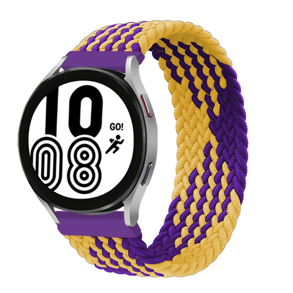 Braided Solo Loop Watch Band For Samsung Purple Yellow / 20mm / XXS