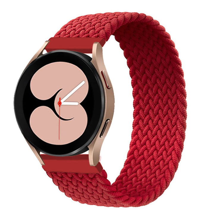 Braided Solo Loop Watch Band For Samsung Red / 20mm / XXS