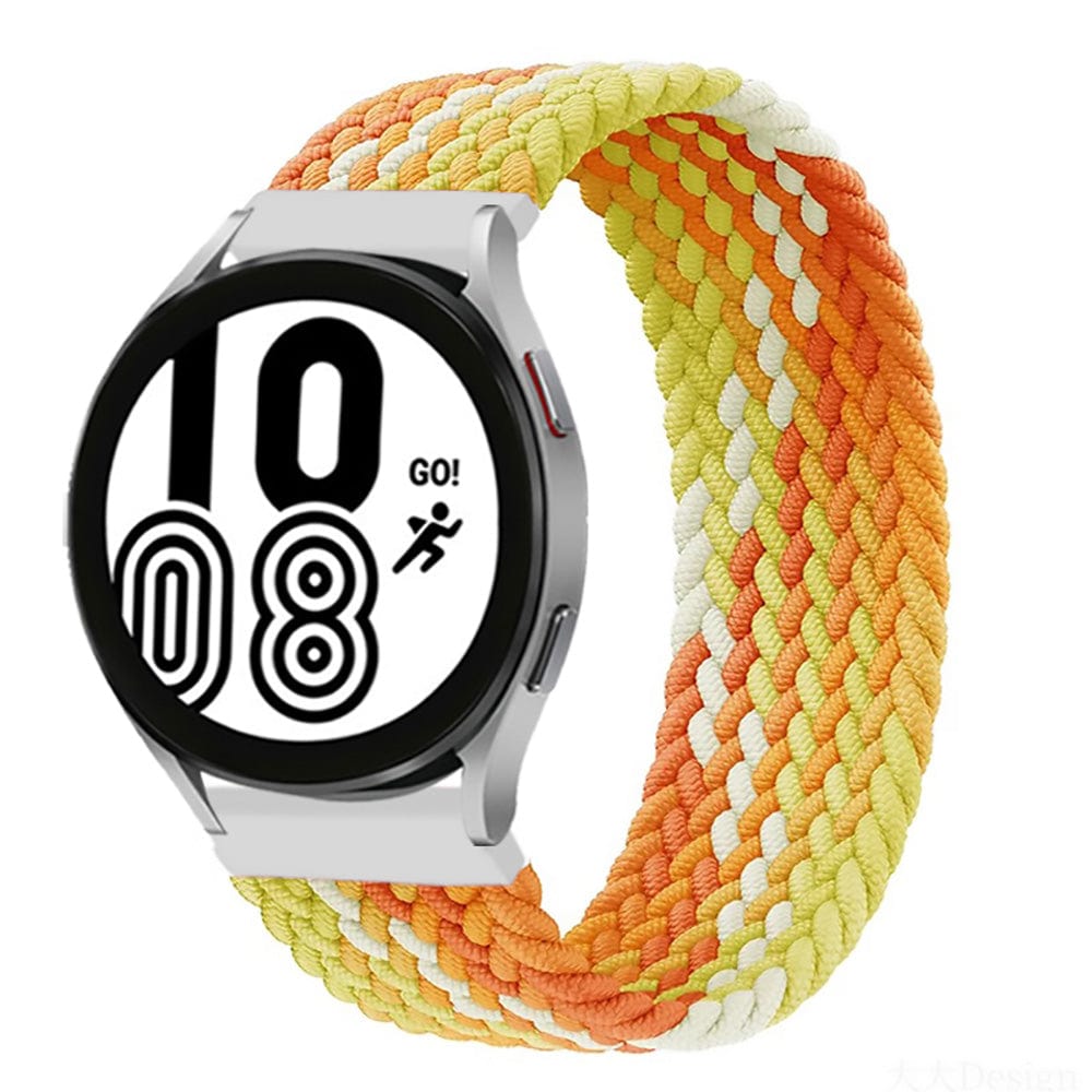 Braided Solo Loop Watch Band For Samsung Yellow Orange / 20mm / XXS
