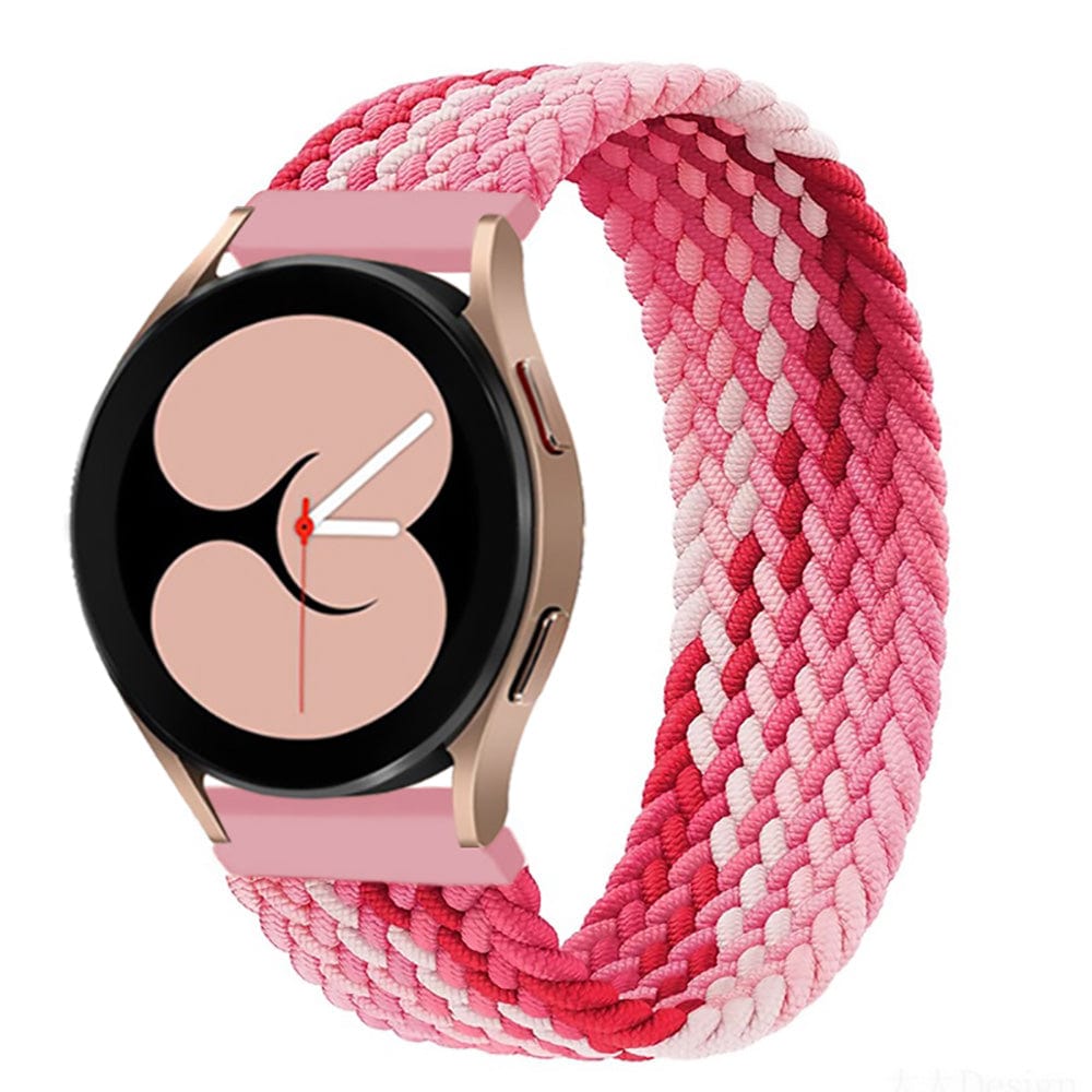 Braided Solo Loop Watch Band For Samsung Red Pink / 20mm / XXS
