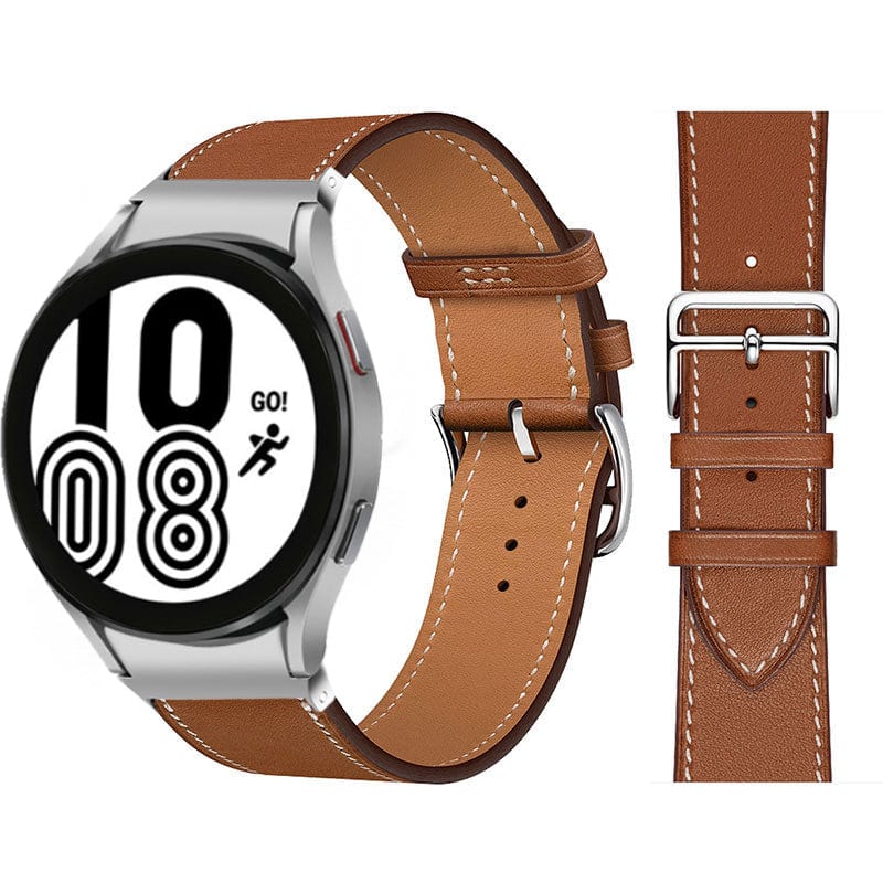 Leather Watch Band For Samsung Brown / Galaxy Watch4 (40mm & 44mm)