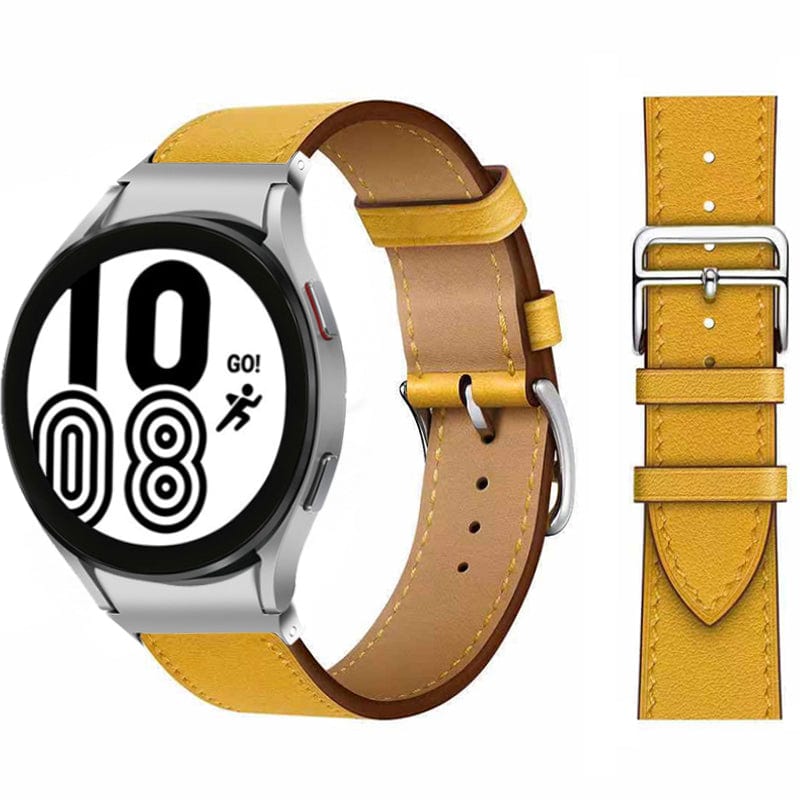 Leather Watch Band For Samsung Yellow / Galaxy Watch4 (40mm & 44mm)