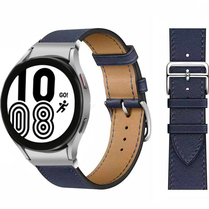 Leather Watch Band For Samsung Navy Blue / Galaxy Watch4 (40mm & 44mm)