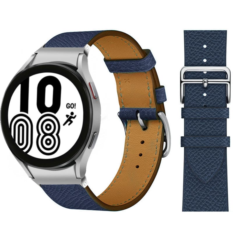 Leather Watch Band For Samsung Dark Blue / Galaxy Watch4 (40mm & 44mm)