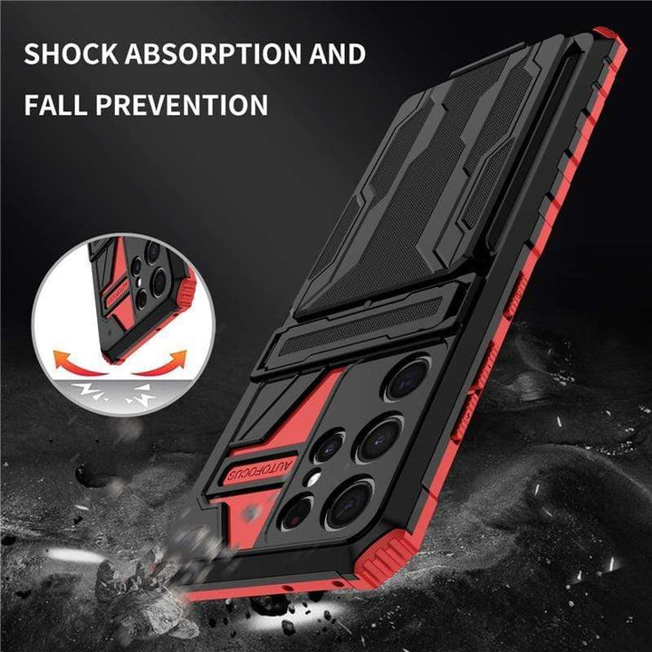 Shockproof Card Holder Case With Kickstand For Samsung Galaxy