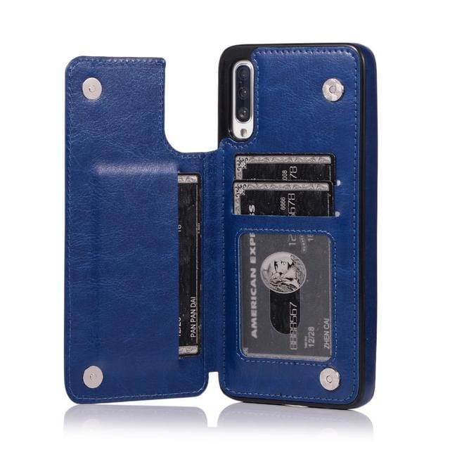 Leather Wallet Case For Samsung Galaxy A Series Galaxy A10 / Blue