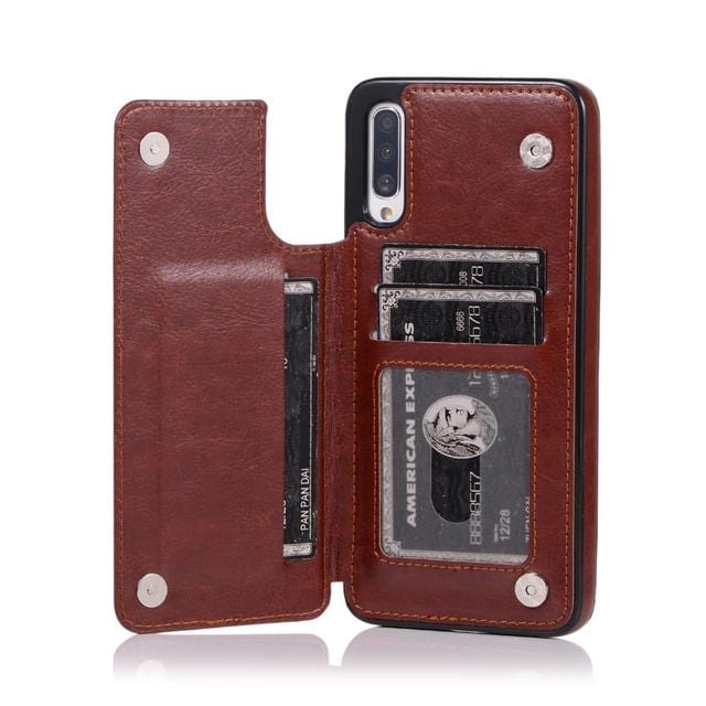Leather Wallet Case For Samsung Galaxy A Series Galaxy A10 / Brown