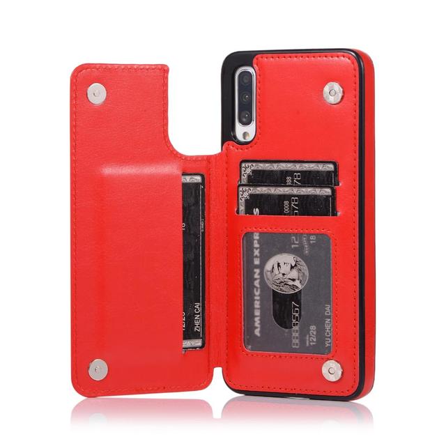 Leather Wallet Case For Samsung Galaxy A Series Galaxy A10 / Red