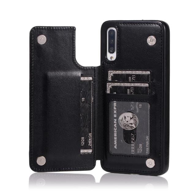Leather Wallet Case For Samsung Galaxy A Series Galaxy A10 / Black
