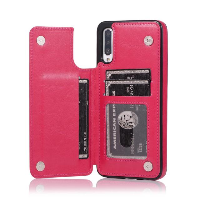 Leather Wallet Case For Samsung Galaxy A Series Galaxy A10 / Rose Red