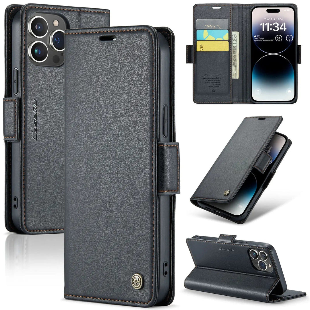 RFID Leather Card Holder Phone Case