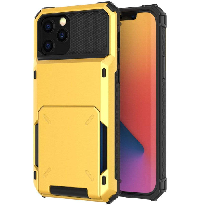 Shockproof Wallet Phone Case iPhone 12 Mini / Yellow