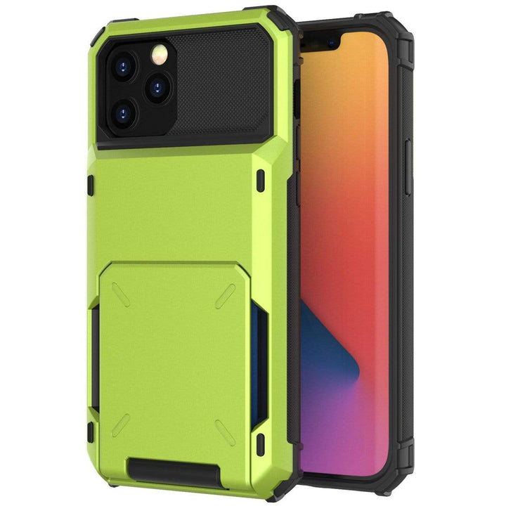 Shockproof Wallet Phone Case iPhone 12 Mini / Green