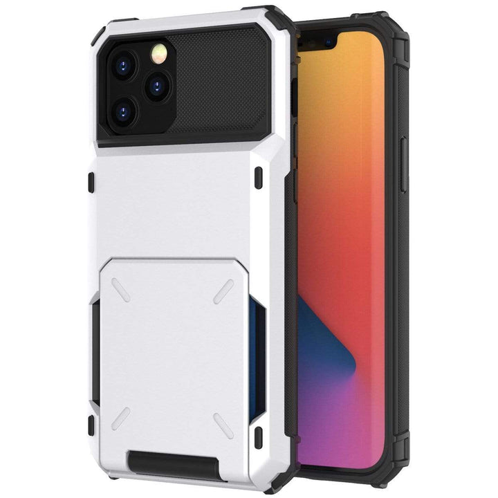 Shockproof Wallet Phone Case iPhone 12 Mini / White