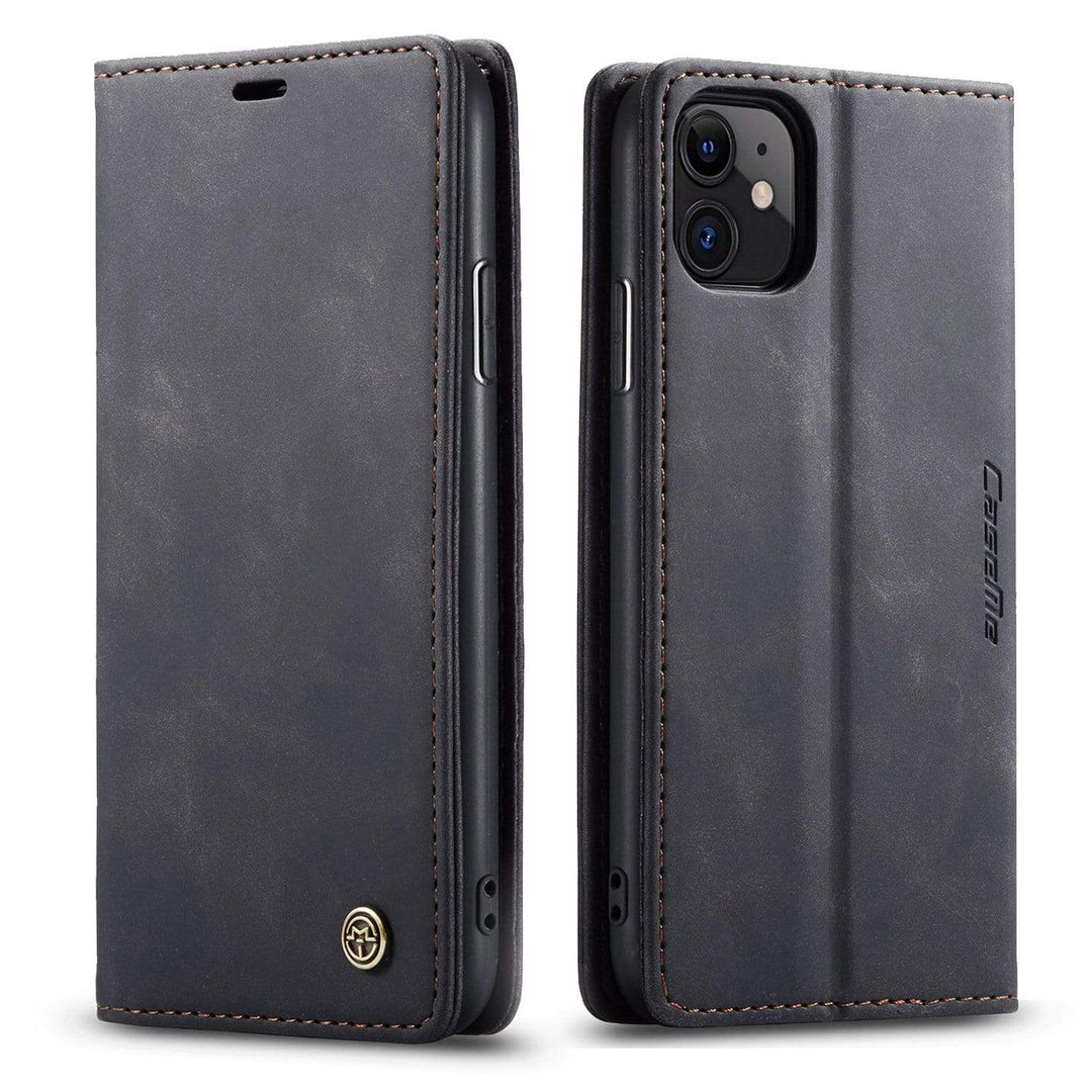 Leather Phone Wallet Case iPhone 14 / Black