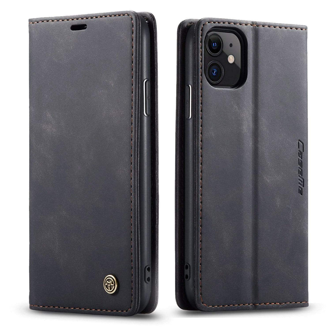 Leather Phone Wallet Case Black / iPhone 6s Plus
