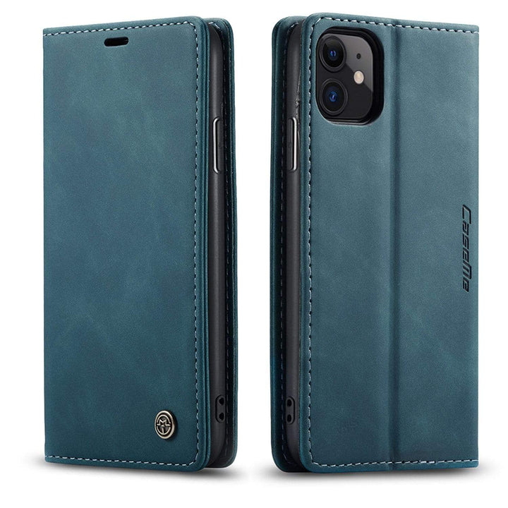Leather Phone Wallet Case iPhone 14 / Blue