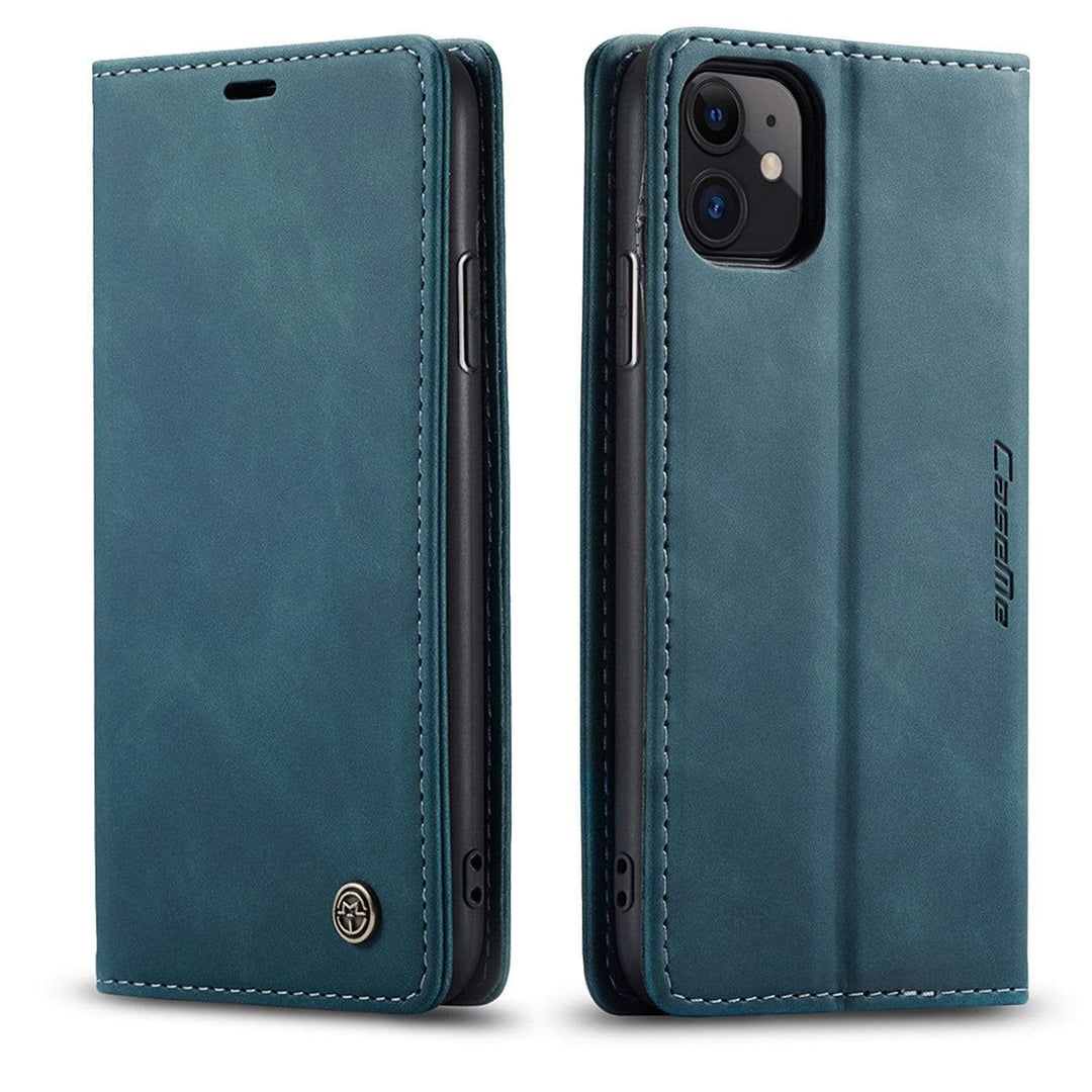 Leather Phone Wallet Case Blue / iPhone 6s Plus