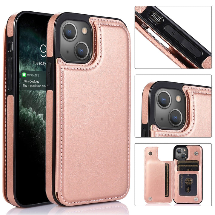 Flip Leather Phone Wallet Case iPhone 12 / Rose Gold