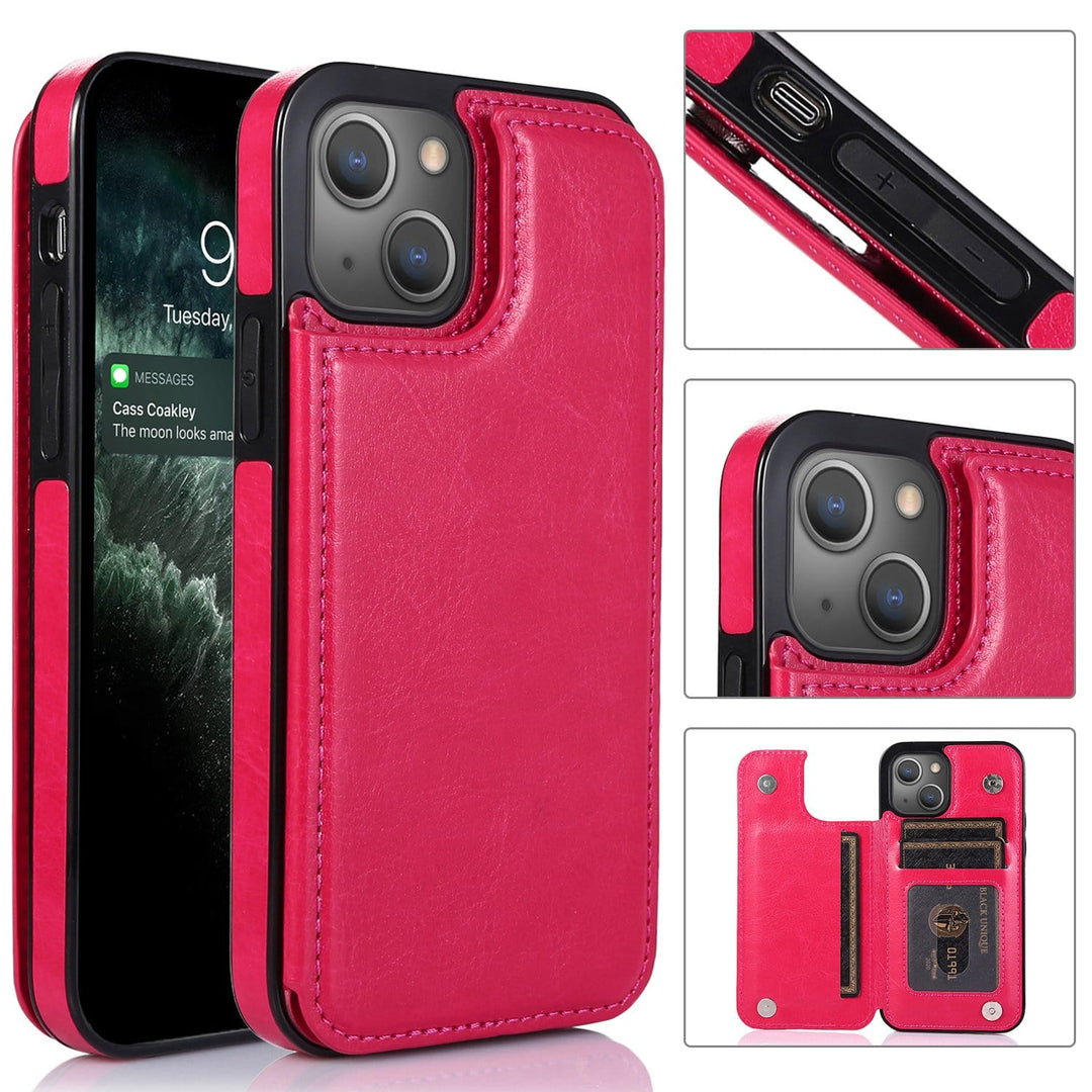 Flip Leather Phone Wallet Case iPhone 6/6s / Rose Red