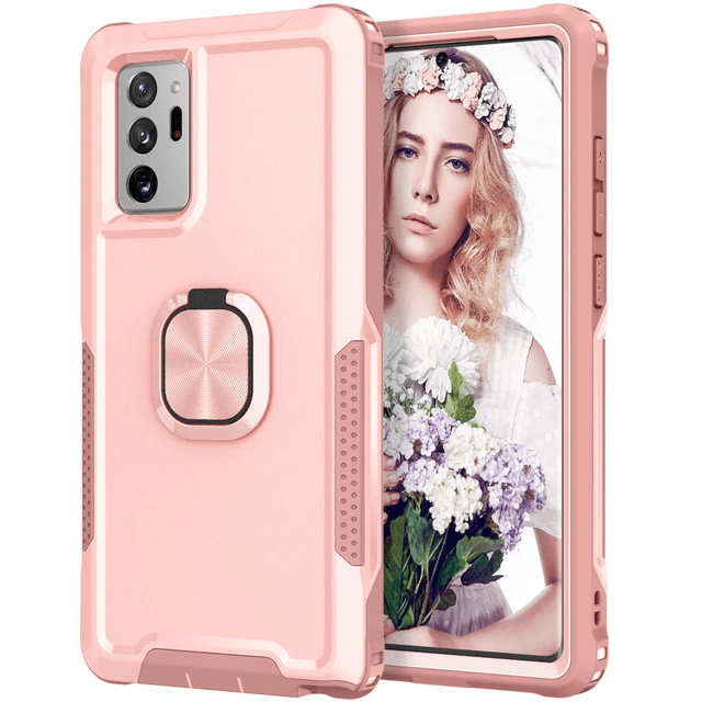 Heavy Duty Magnetic Case With Ring Grip For Samsung Galaxy Galaxy Note 10 Plus / Pink