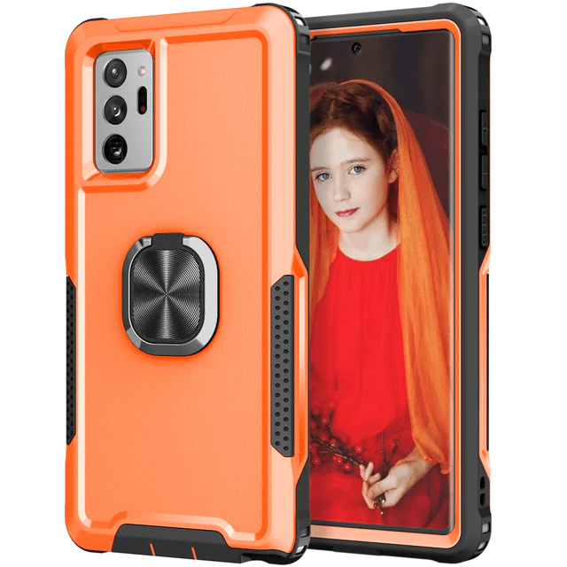 Heavy Duty Magnetic Case With Ring Grip For Samsung Galaxy Galaxy Note 10 / Orange