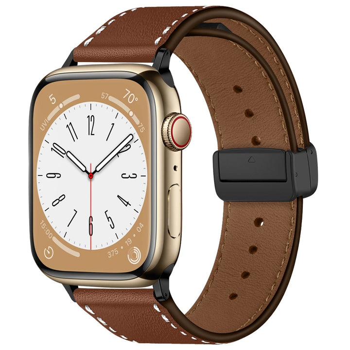 Magnetic Buckle Leather Watch Strap