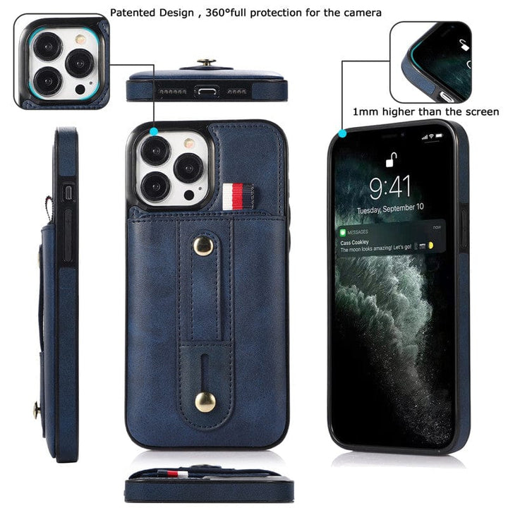 Leather Card Holder Phone Case With Kickstand