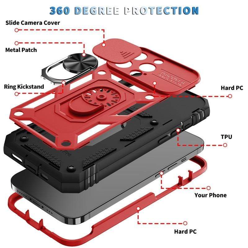 Heavy Duty Magnetic Phone Case With Camera Cover