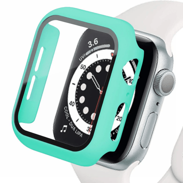 Tempered Glass Protective Watch Case Turquoise / 41mm (Series 7-8)