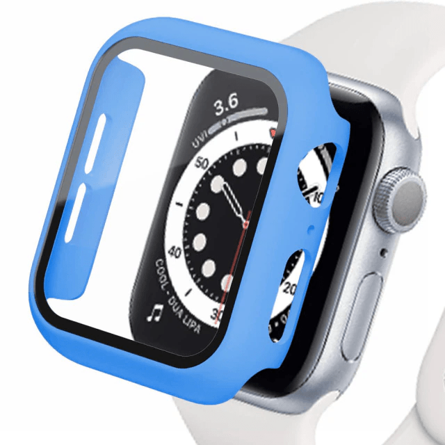 Tempered Glass Protective Watch Case Blue / 41mm (Series 7-8)
