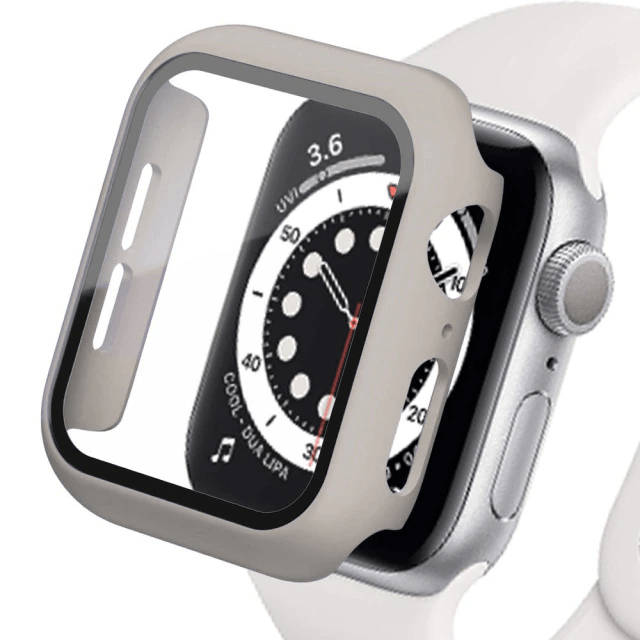 Tempered Glass Protective Watch Case Grey / 41mm (Series 7-8)