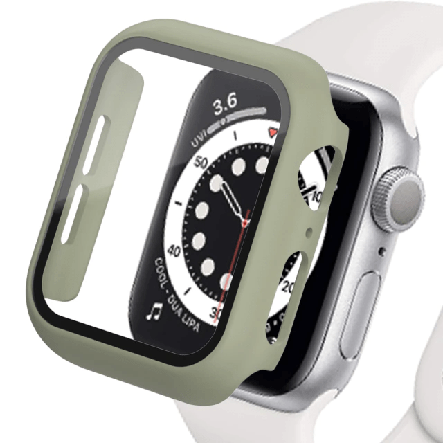Tempered Glass Protective Watch Case Sage Green / 41mm (Series 7-8)