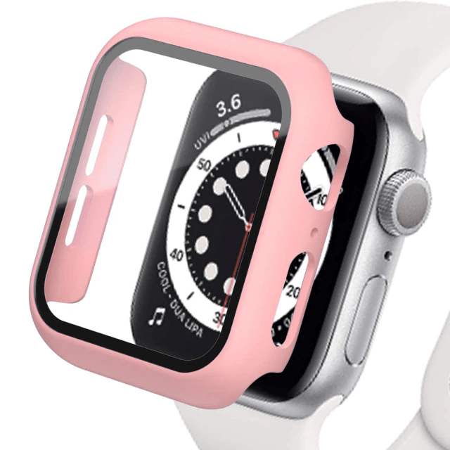 Tempered Glass Protective Watch Case Pink / 41mm (Series 7-8)