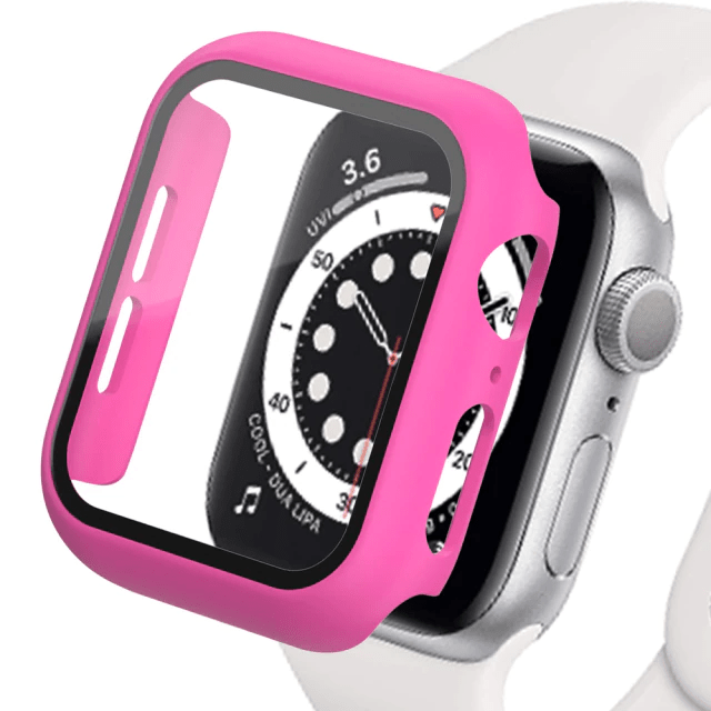 Tempered Glass Protective Watch Case Rose Pink / 41mm (Series 7-8)