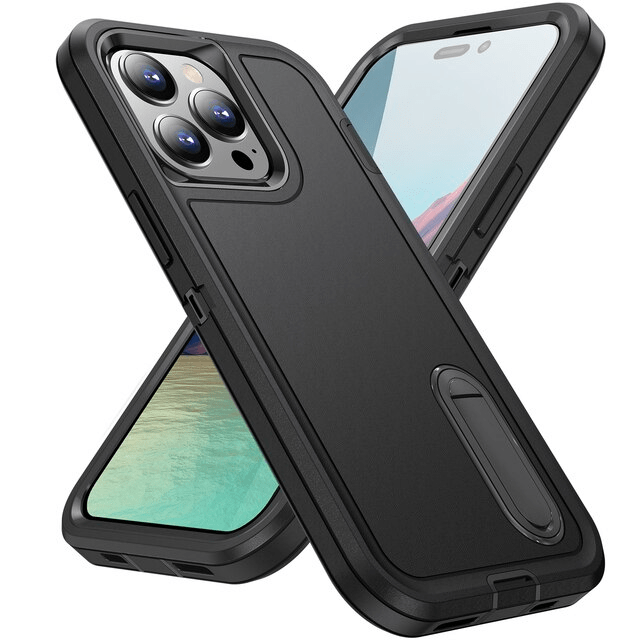 Shockproof Kickstand Phone Case iPhone 14 / Black