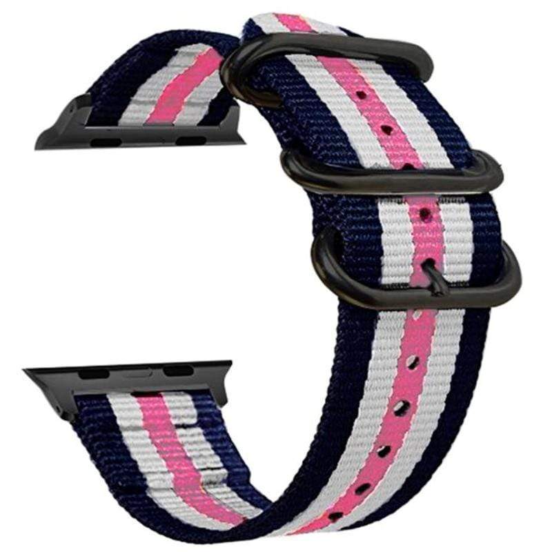 Buckle Nylon Watch Band Blue Pink White / 38mm, 40mm & 41mm
