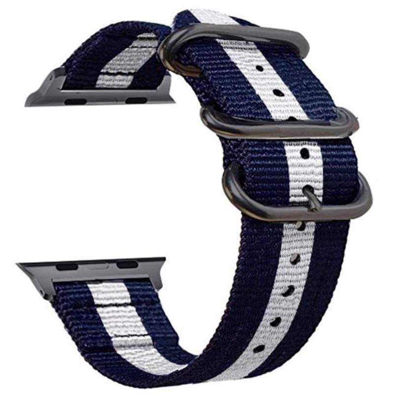 Buckle Nylon Watch Band Blue White / 38mm, 40mm & 41mm