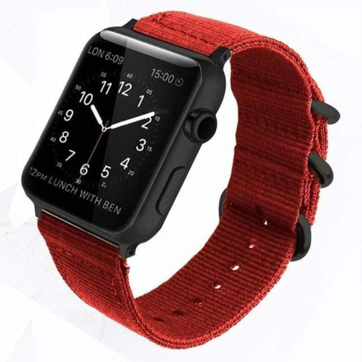 Buckle Nylon Watch Band Red / 38mm, 40mm & 41mm