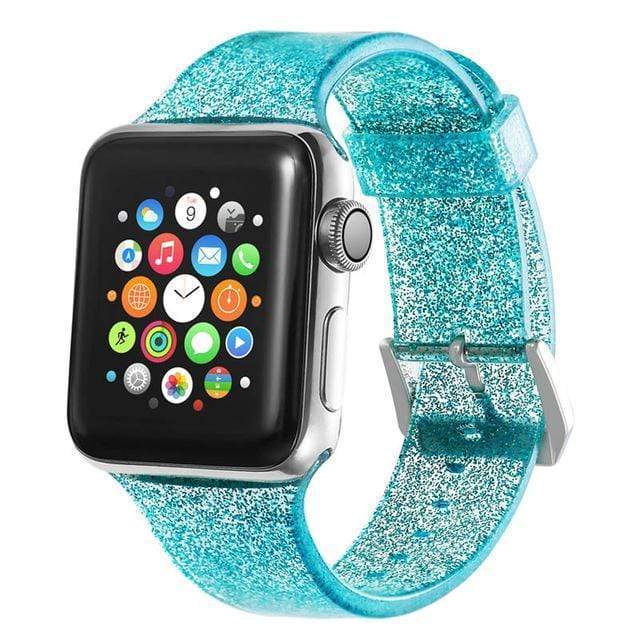 Glitter Silicone Watch Band Green / 38mm, 40mm & 41mm