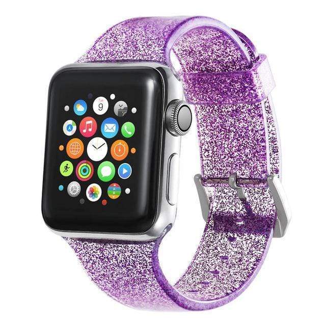 Glitter Silicone Watch Band Purple / 38mm, 40mm & 41mm